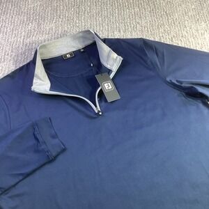 FootJoy Navy Blue Lightweight Solid Midlayer 1/4 Zip Golf Pullover Size L NWT
